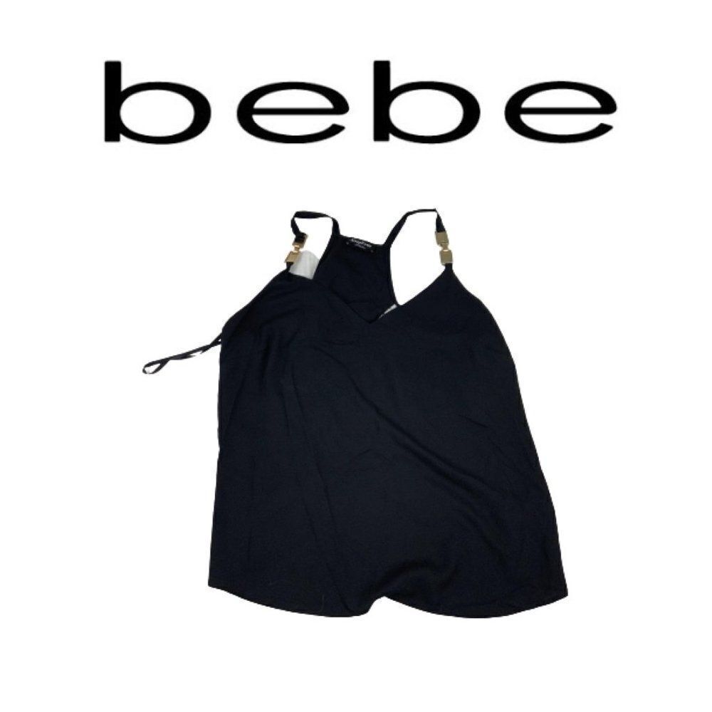 Bebe Black W/Lace Top. Sz L